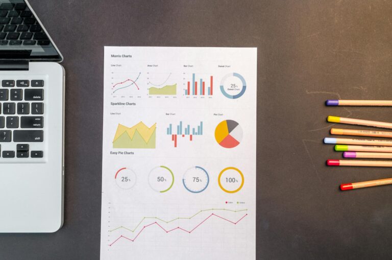 charts on black wooden table